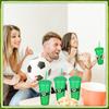 10 шт. Пластиковые стаканы для футбола 24 унции Многоразовый стакан с крышкой и соломинкой Украшенные Подарки на день рождения в стиле футбола Для тренера Фаната Мужчин Женщин