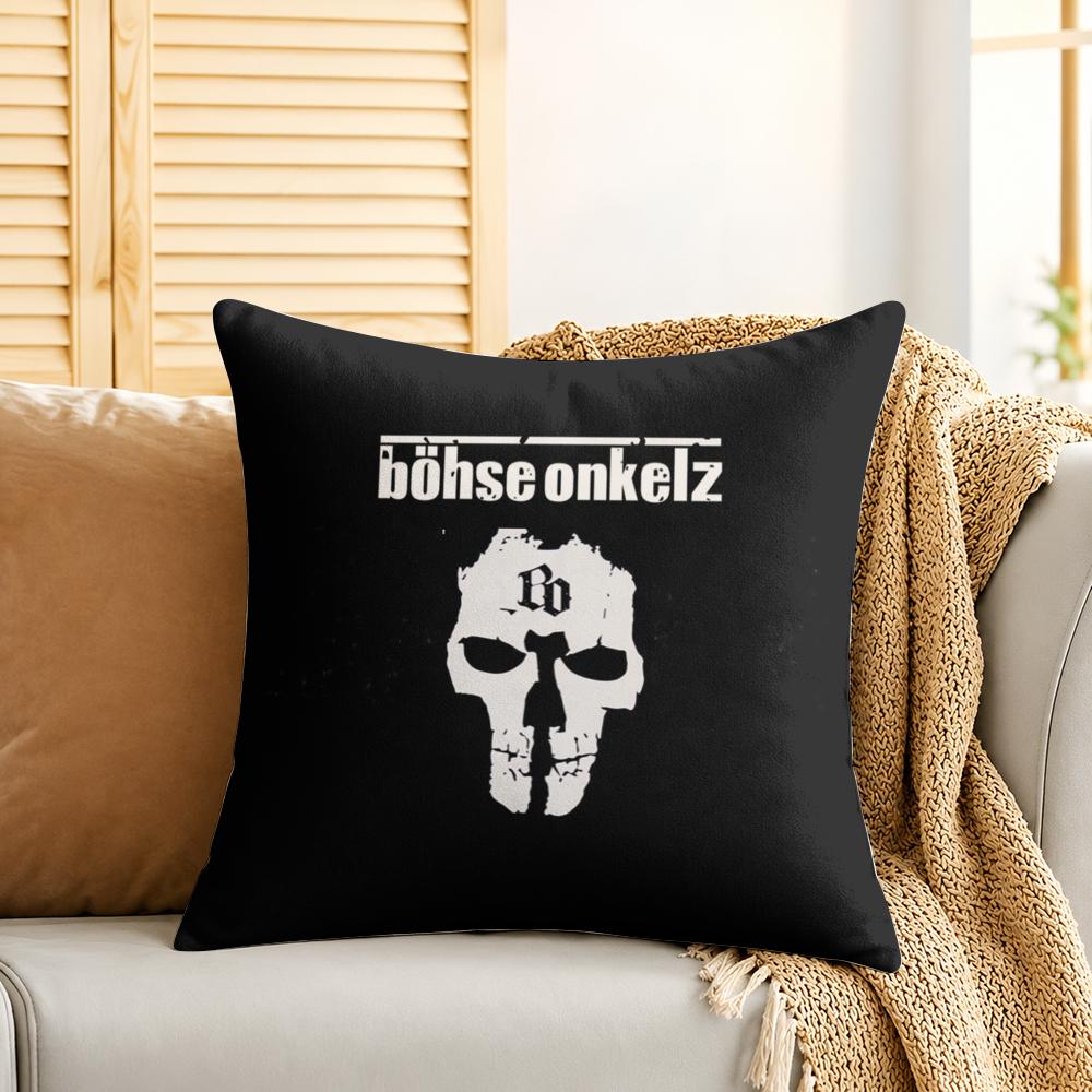 BBohse OOnkelz Band Cushion Cover Silky Short Plush Invisible Zipper Dustproof Sofa Pillow Case For Home Decor