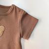 2025 Summer Waffle Bear Infant & Toddler Short Sleeve Romper