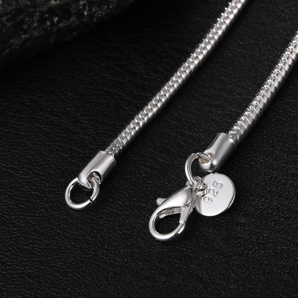 925 Sterling Silver 1-3mm Snake Chain Fashion Wedding Necklace