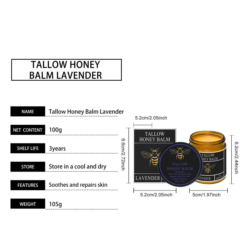 Honey Tallow Moisturizing Cream Nourishes And Hydrates Dry Skin, Providing A Soft And Refreshing Feeling. Lavender-Scented Moisturizing Cream