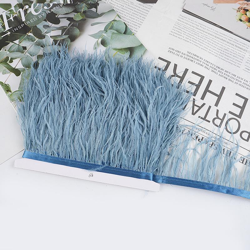 8-10Cm Ostrich Feather Wedding Dress Diy Performance Clothing Accessories Feather Tassel Including Webbing