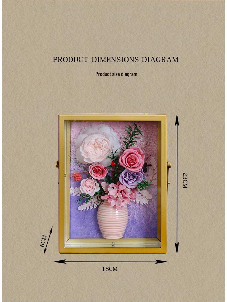 Everlasting Rose Vase & Frame - 3D Floral Gift for Mother's Day, Birthdays & Home Decor