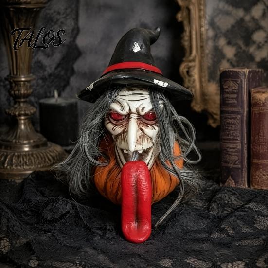 Жуткие Настольные Украшения Хэллоуин Длинноязыкая Ведьма Тыква Украшение, Готическая Настольная Смола Фермерский Декор Фигурка, Коллекционное Украшение