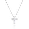 92.5 Silver Simulant Diamond Fashion Cross Necklace Ss029N