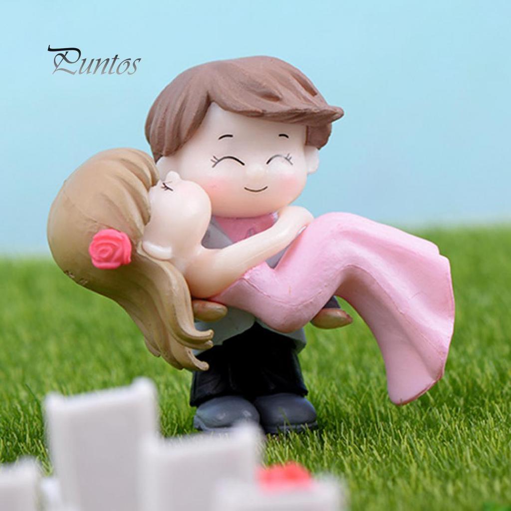 Home Kit Sweet Couple Bride Groom Model Miniature Landscape Wedding Decorative Ornament
