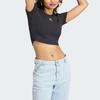 Adidas Originals Essentials Rib Tee With Trefoil Logo Women Tops Black II8057