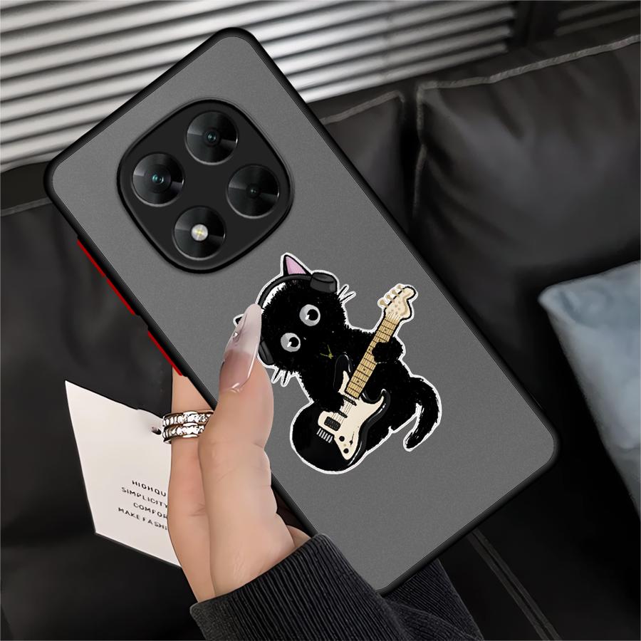 Чехол Музыкальная кошка для Xiaomi Redmi Note 14 11 12 A4 10 13 Pro Plus 13C 9S 14C Funda Задняя крышка телефона