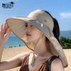 Summer Colored Glue Big Brim Sun Hat Children Outdoor Shawl Neck Protector Empty Top Sun Protection Hat Seaside Outing Bucket Hat