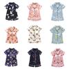 Baby Pyjamas Boys Girls Two Piece Satin Sleepwear Summer Short Sleeve+Shorts