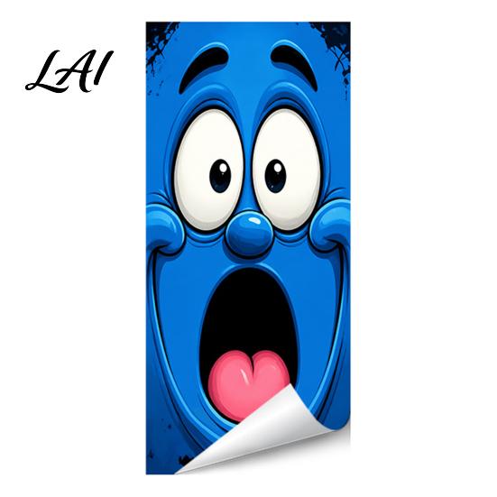 Holiday Trash Can Party Decorations Funny Cartoon Sticker Cute Big Eye Expression Decorative Removable PVC Stickers for Recycling Bins Adhesive
