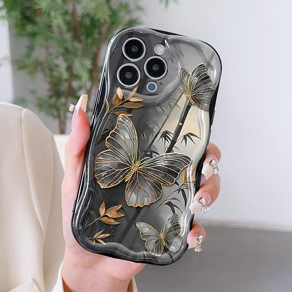 Cartoon Pattern Cream Texture Casing Wavy Edge Soft Silicone Cover Phone Case for OPPO Reno Realme OnePlus Vivo