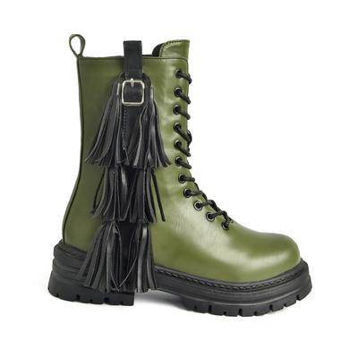 Женские сапоги 2024 года, осенние и зимние сапоги на молнии, женские сапоги на платформе с круглым носком, модные сапоги с бахромой для отдыха