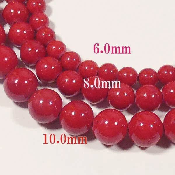 Коралловое ожерелье синтетическое 42 см серьги бонусный набор кроваво-красное коралловое ожерелье [B-стиль] (8 мм/42 см/Прозрачные серьги)