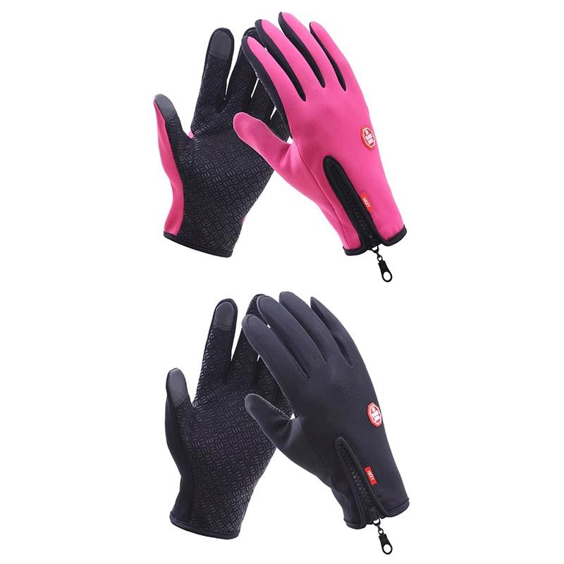 1-4pairs Touchscreen Winter Warm Gloves for Men Women Anti-Slip Water-Repellent Windproof Cycling Hiking Driving Gloves Zipper