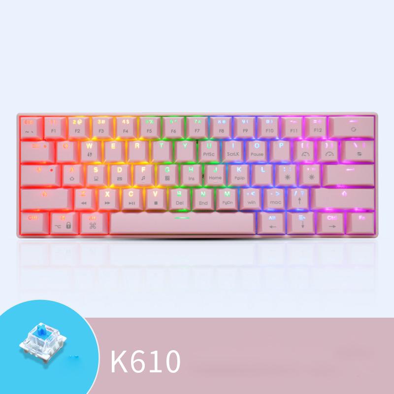 Teclado Custom Cheap pink Clavier Gaming Keyboard 60 Percent Price Switch 61 Keys Mechanical Gaming Keyboard