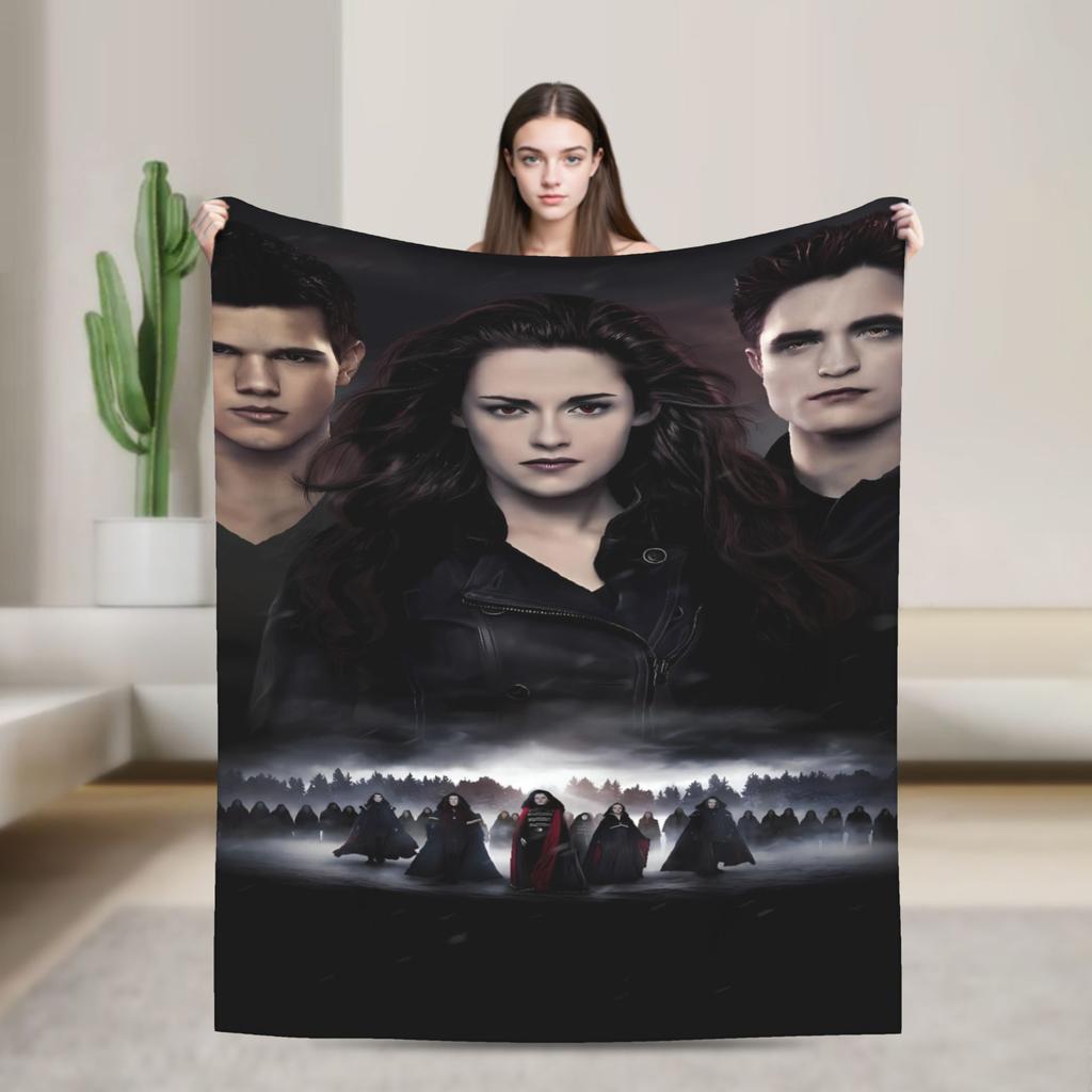 3D The Twilight Saga Edward Bella Super Warm Blanket  Travel Office Plush Throw Blanket Flannel Bedspread Sofa Bed Cover