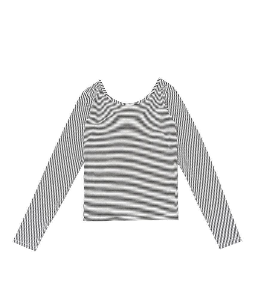 ROIDESROIS Striped Slim Long Sleeve T-Shirt (White)