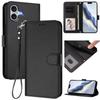 For iPhone 16 Plus Leather Case Wallet Stand Phone Cover with Wrist Strap