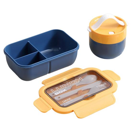 Пищевой класс, два отделения, однослойная коробка для пикника, школьный ланч-бокс для студентов, коробка для бенто для офиса, чашки для супа