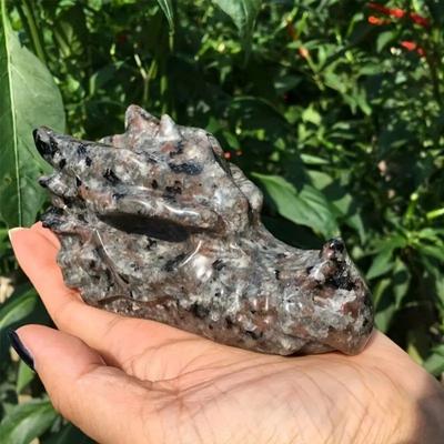 Натуральный кристалл Пламя Камень Голова Дракона Оригинальный полированный камень Diy Украшение для рабочего стола Украшения для дома и офиса