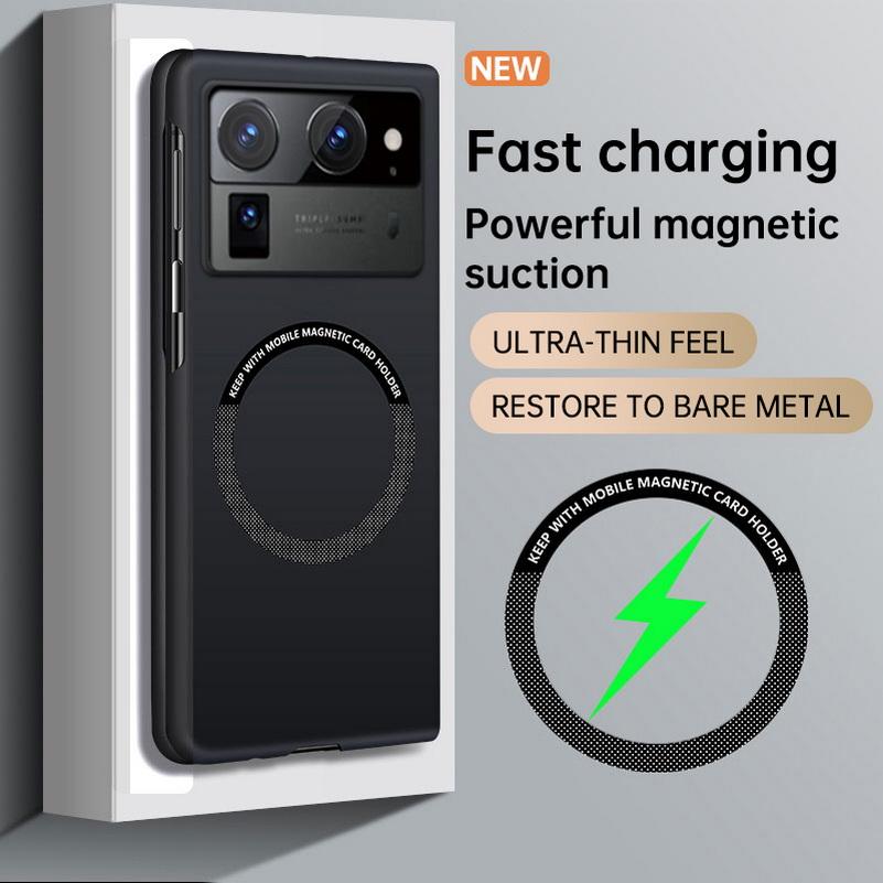Ultra-thin Frameless Phone Case For Tecno Phantom V Fold2 Tecno V Fold Magsafe Magnetic Hard Cover