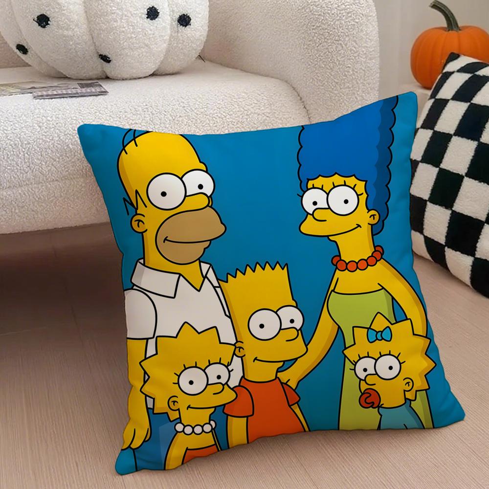 The Ssimpsons Cartoon Sofa Cushion Cover Throw Pillow Cover Hidden Button Durable Polyester Chair Cushion