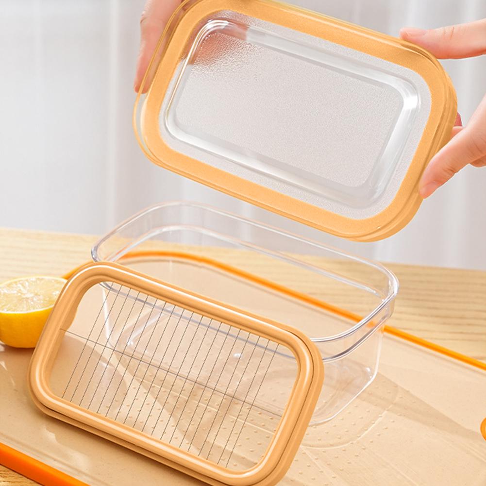 Butter Slicer Cutter with Sealing Lid Plastic Butter Keeper Anti-Scratch Butter Box Case for Countertop Or Fridge