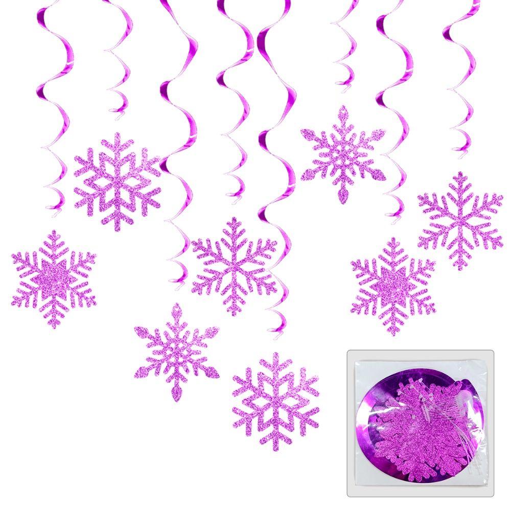 8pcs Swirl Snowflake Hanging Ornament Ceiling Streamers Spirals Hanging Accent  Christmas Tree