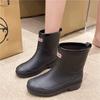New Short Rain Shoes Women's Fashion Medium Rain Boots Women's Trend Adult Work Shoes Women
