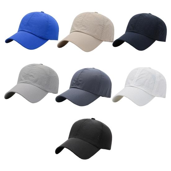 Baseball Hat Breathable Mesh Design Lightweight UV Proof Sun Hat Solid Color Adjustable Outdoor Sport Hat Headwear