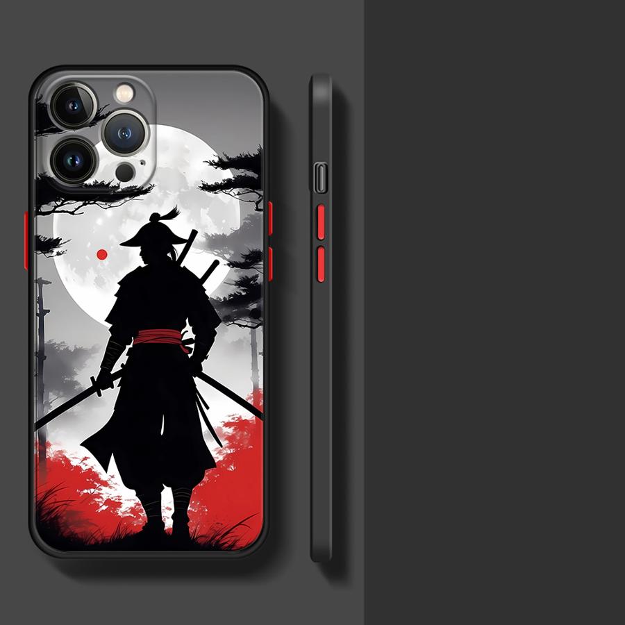 Крутой чехол для телефона с аниме-самураем для Apple iPhone 15 16 Pro XS Max 16e 13 14 Plus XR SE 7 8 12 11 Pro plus Матовый