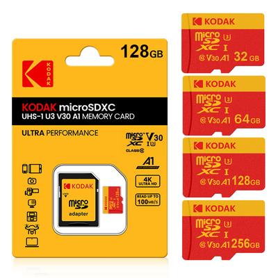 Kodak Карта Micro SD Красная карта памяти 64 ГБ 128 ГБ 256 ГБ MicroSDXC TF флэш-карты для телефона