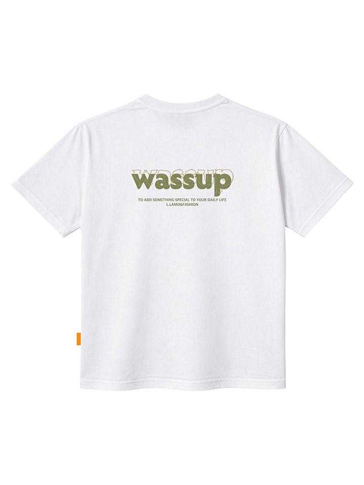 Ellamo Wassup Футболка с коротким рукавом Унисекс Большие размеры S~4XL (Тип Б)
