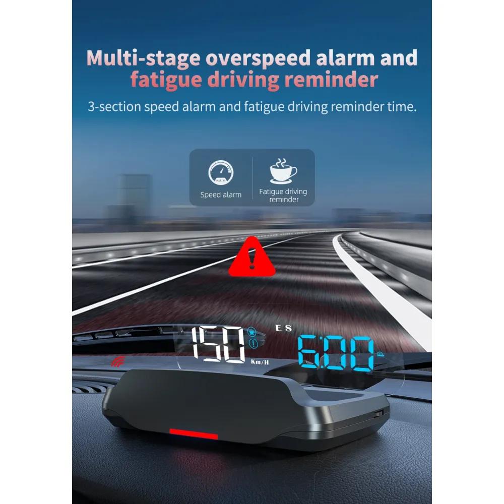Hud Head Up Display Car Supplies Auto Universal With MPH Compass Direction Fatigue Driving Reminder Car Electronic Devices
