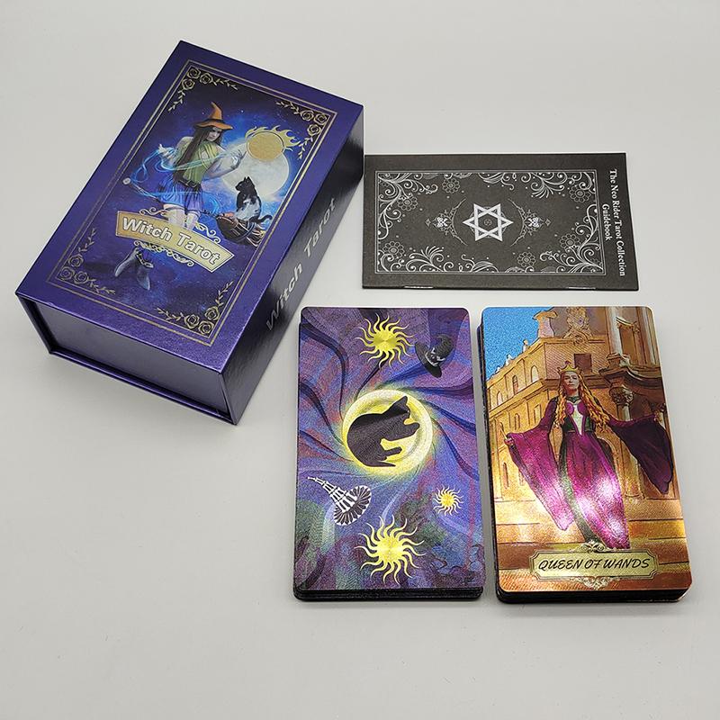 New Pattern Gold Foil Tarot Cards Witch Divine Predictive Board Game Waterproof Mystery Deck For Beginners And Collectors