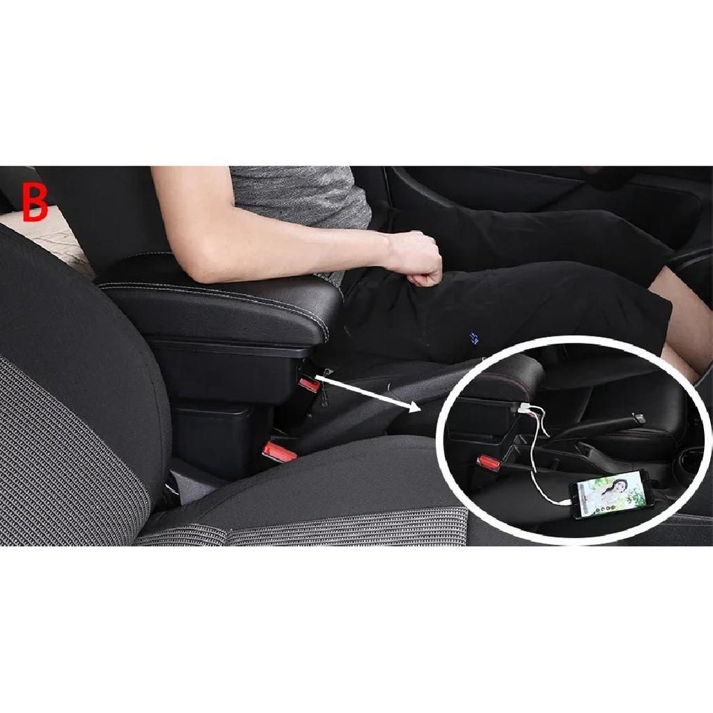 For Opel Corsa E Armrest Box For Corsa E Interior Storage Box Pu Leather Armrest with USB Car Accessories 2014 2015 2016-2019