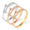 Unique Double Crystal Nail Head Cross Stainless Steel Bracelet For Woman Love Wedding Gift Bangle Jewelry Wholesale