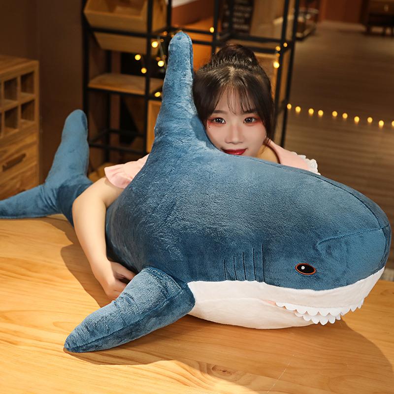 15-140cm Kawaii Shark Plush Toy Big Stuffed Animal Super Soft Colorful Doll Whale Large Long Sleeping Pillow Party Gift for Kids