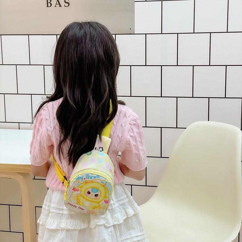 Baby Printed Three Children Shoulder Crossbody Chest Bag Outdoor Cartoon Wallet