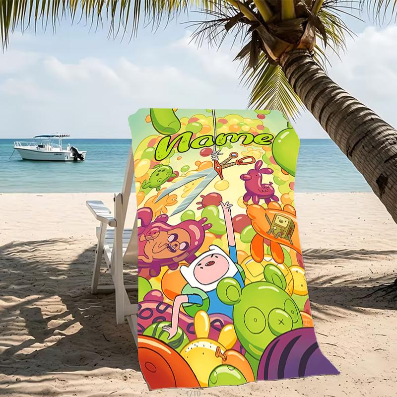 Customizable personalized beach towels Adventure Time themed designs.Suitable for the beach, yoga, sports;ideal as beach accessories