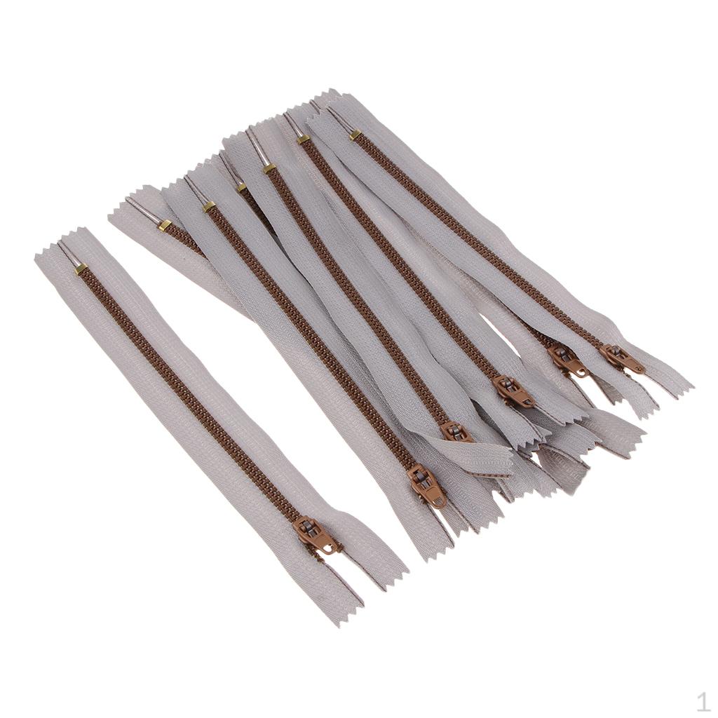 10 Pieces Resin Coil Zipper Closed End Zipper for Sewing Supplies Black