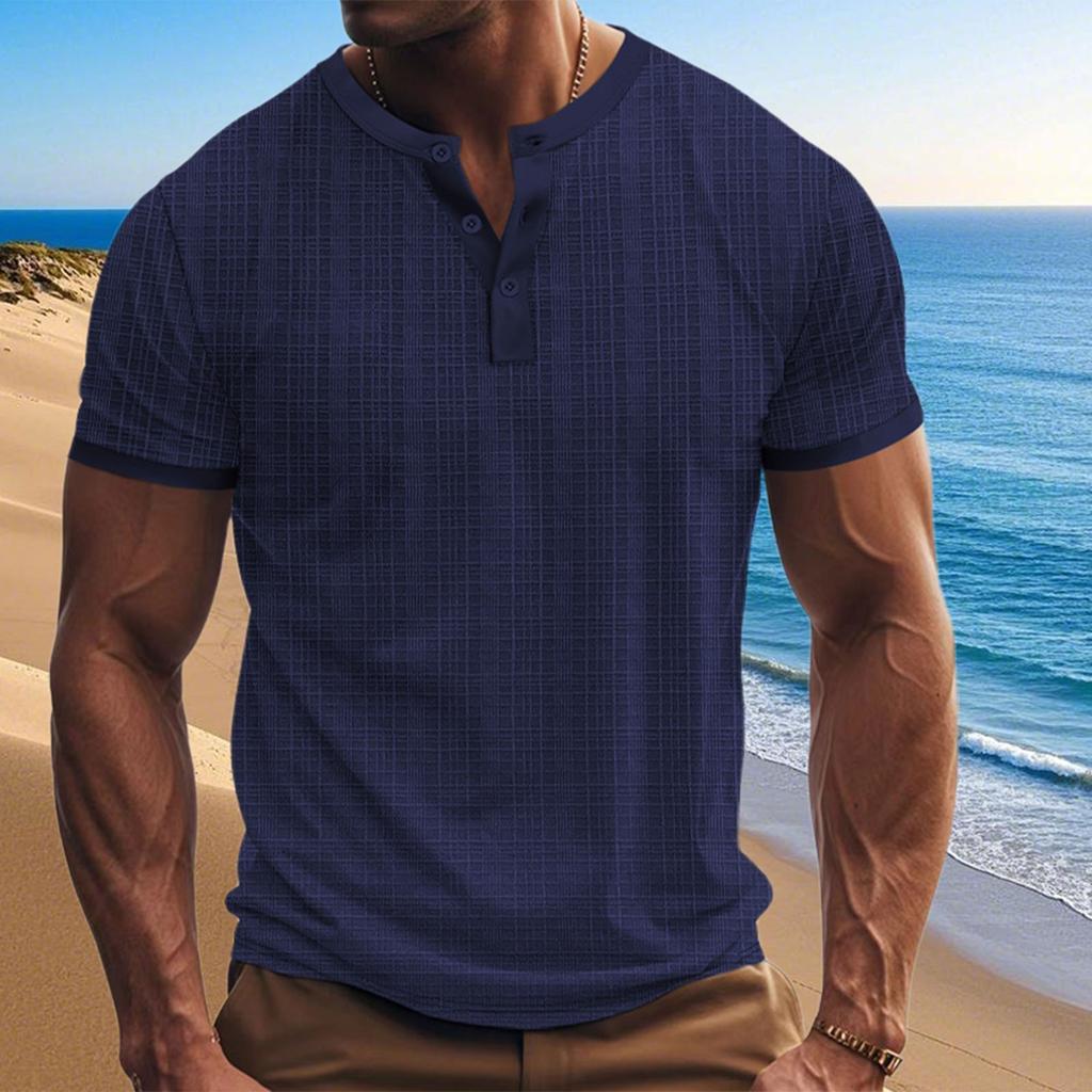 Летняя футболка мужская с коротким рукавом имитация свободного дышащего повседневного топа