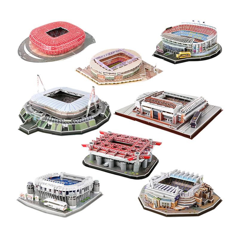 1 шт. Игрушки для фанатов на день рождения, подарки, миниатюрное футбольное поле, 3D-головоломка для самостоятельного изготовления, всемирно известные модели стадионов, футбольная игра, периферийные игрушки