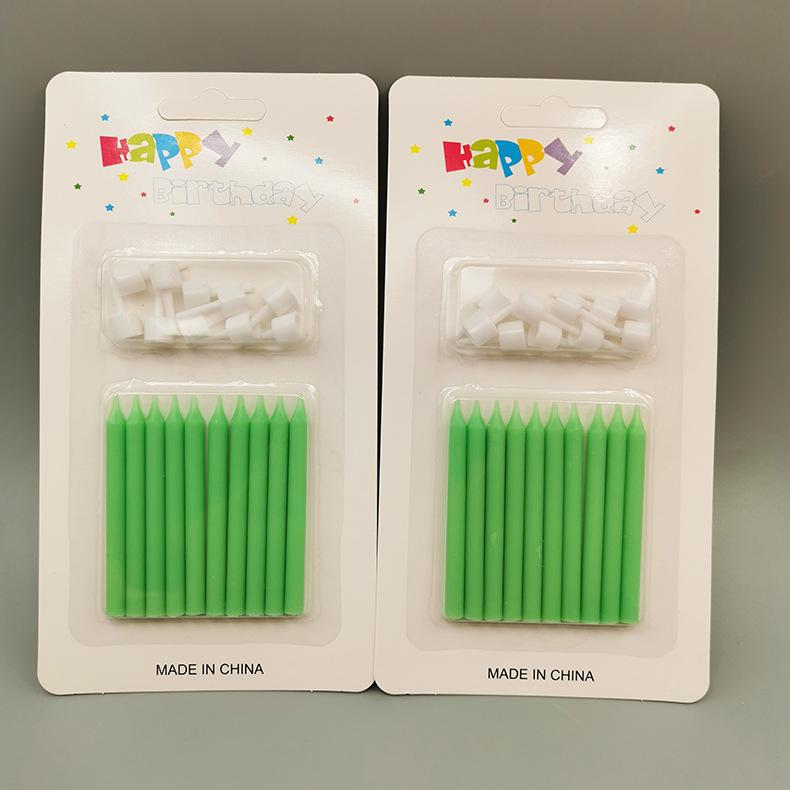 Красочные Тонкие Палочки для Выпечки, Декоративные Свечи для Торта на День Рождения, Креативные Глянцевые Свечи Пастельных Цветов с Подставкой