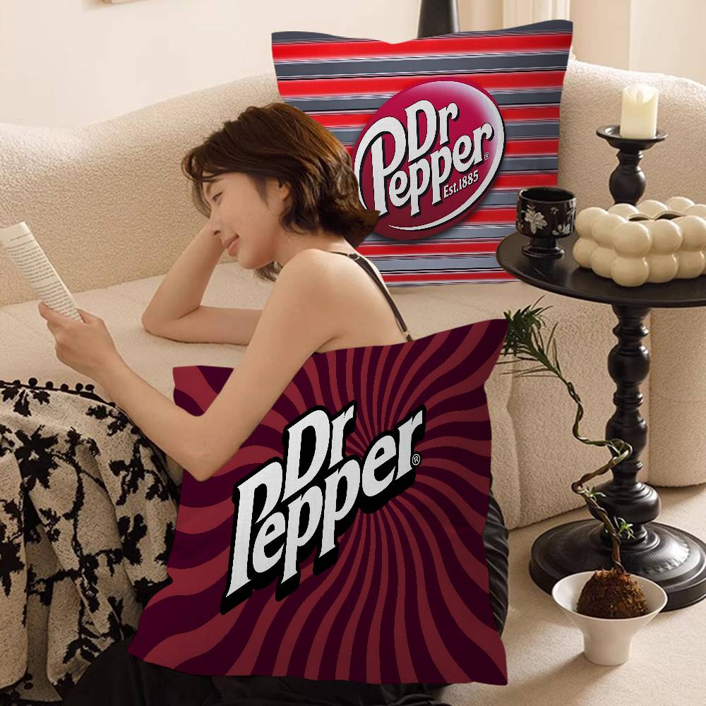 Подушка с логотипом D-Dr Peppers Подарки Мебель для дома и офиса Спальня Диван Автомобильная подушка Чехол 45x45 см