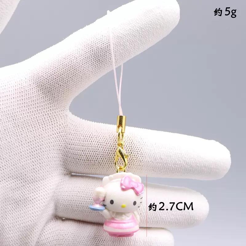 Hello Kitty 3 см Брелок Sanrio Аниме Кошка Фигурка Горничная Кукла Каваи Торт Подвеска для Телефона Рождественская Игрушка Подарки Для Девочек Детей