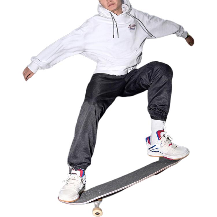 Li Ning Повседневный пуловер с капюшоном Спортивная толстовка Мужская толстовка Белый AWDQ997-1