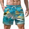 Sea Wave Pattern 3D Print Men's Shorts Quick Dry Swim Shorts Casual Beach Pants Oversized Sports Shorts Trend Men Clothing