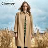 Autumn Trench Coat for Women Windbreaker Jacket Single Breasted Lapel Mid-Long Female Overcoat Female Chic Lady Coat